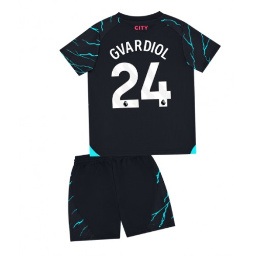 Maillot de foot Manchester City Josko Gvardiol #24 Troisième enfant 2023-24 Manches Courte (+ pantalon court)